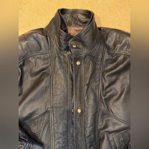Saint Laurent inspired Black Leather Bomber vintage Jacket - Classic Casual